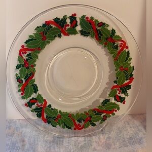 Vintage 1981 glass serving platter/Avon Holiday Hostess Collection (set of 2)